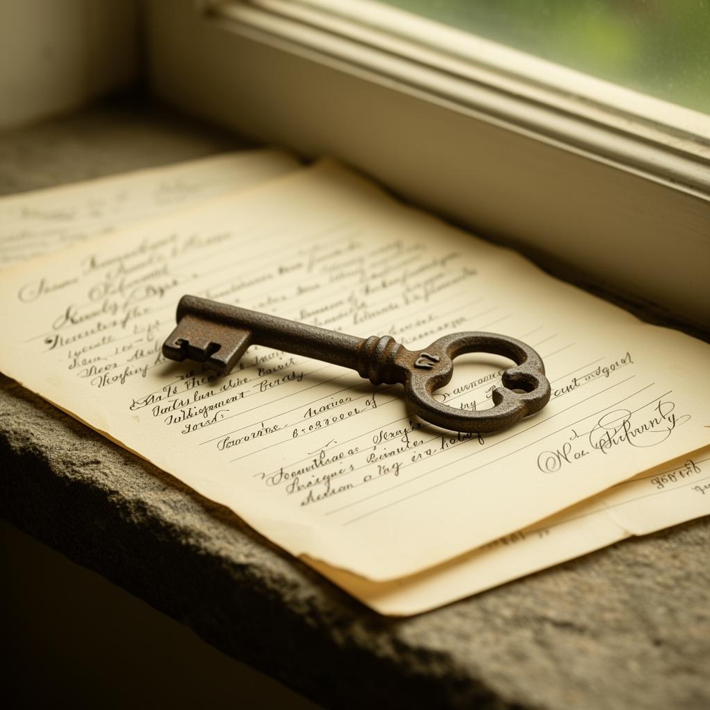 Antique key on property deeds